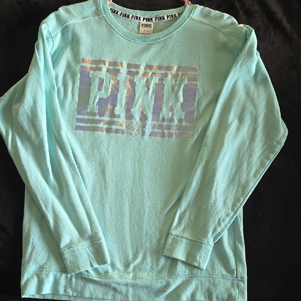 PINK Victoria's Secret Kids Long Sleeve Shirt - Light Blue